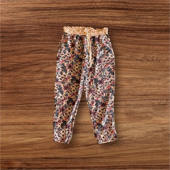 Scotch & Soda Floral Print Track Pants, Size L elastic Waist tie pull on - Picture 3 of 16